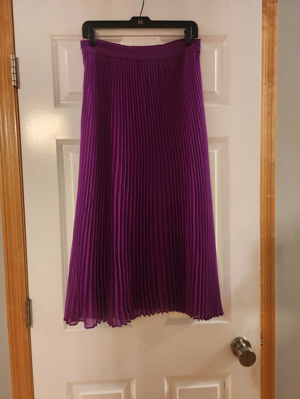 Zara Purple Pleated Midi Skirt